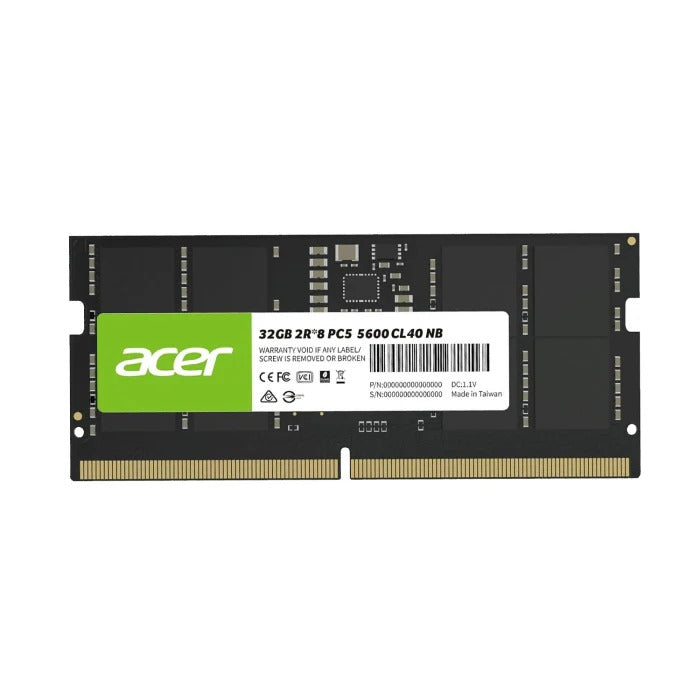 ذاكرة لابتوب Acer بسعة 32 GB DDR5 بسرعة 5600 MHz وتوقيت CL46