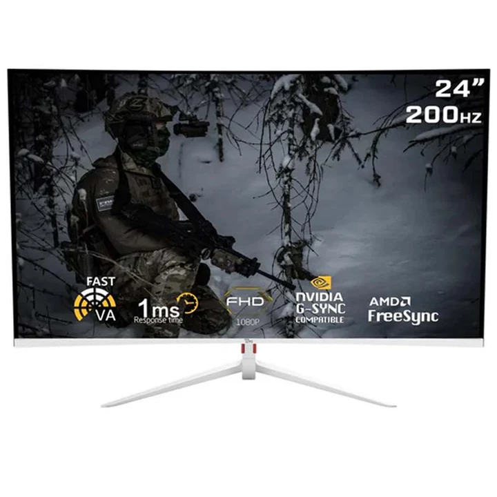 Twisted Minds 23.6" FHD, VA, 200Hz, 1ms Curved Gaming Monitor - White