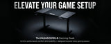 Twisted Minds Paradox Adjustable Gaming Desk, 120x60 cm,with Cup Shelf, Headphone Hook & Mousepad - White (Installation Not Included)