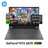 لابتوب قيمنق HP 16-S1023DX، معالج Ryzen 7 8845HS، كرت RTX 4070، رام 16GB، تخزين 512GB SSD، شاشة 16.1 بوصة FHD، ويندوز 11