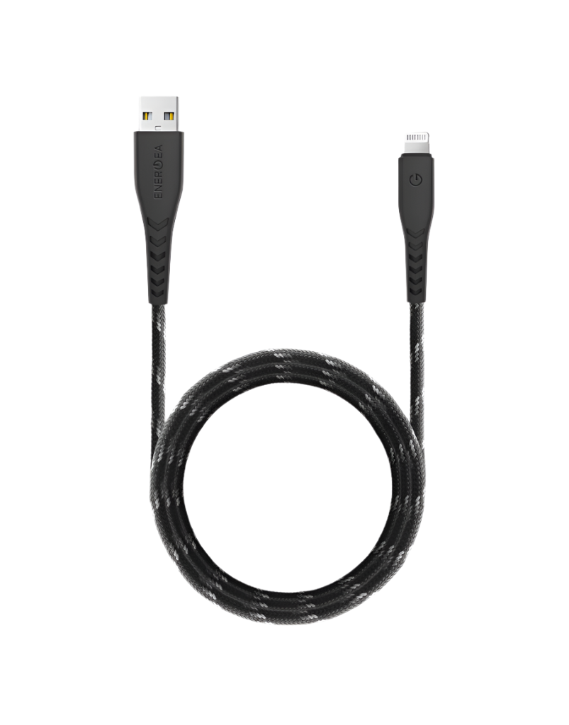 ENERGEA NYLOFLEX CABLE, CHARGE AND SYNC TOUGH LIGHTNING C89 MFI 3M – BLACK