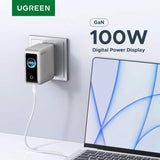 UGREEN 100W 5-Port GaN Fast Charger with Smart Display UK - X773