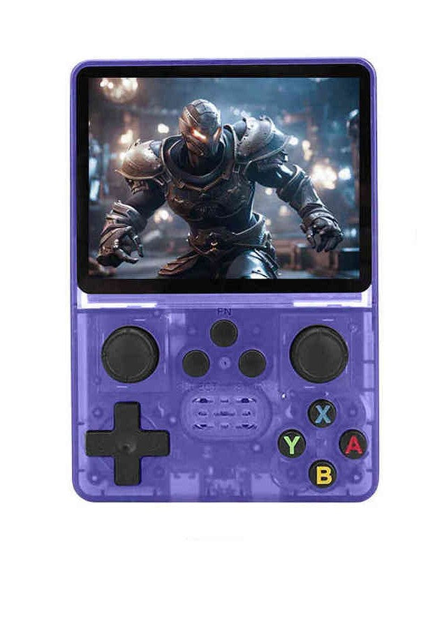 R35S Retro Handheld Video Game Console 3.5 Inch 64GB - Transparent Purple