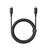 كابل بيسيوس سيلكي للشحن USB-A إلى USB-C بطول 2 متر – كلستر بلاك