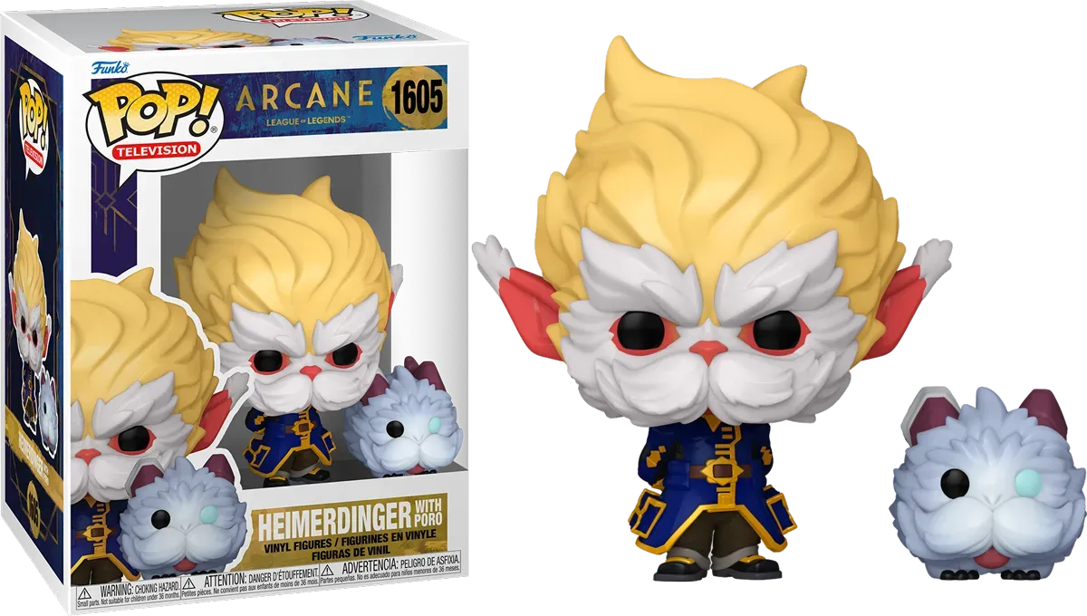 مجسم Funko Pop! TV من مسلسل Arcane الموسم الأول شخصية Heimerdinger مع Poro