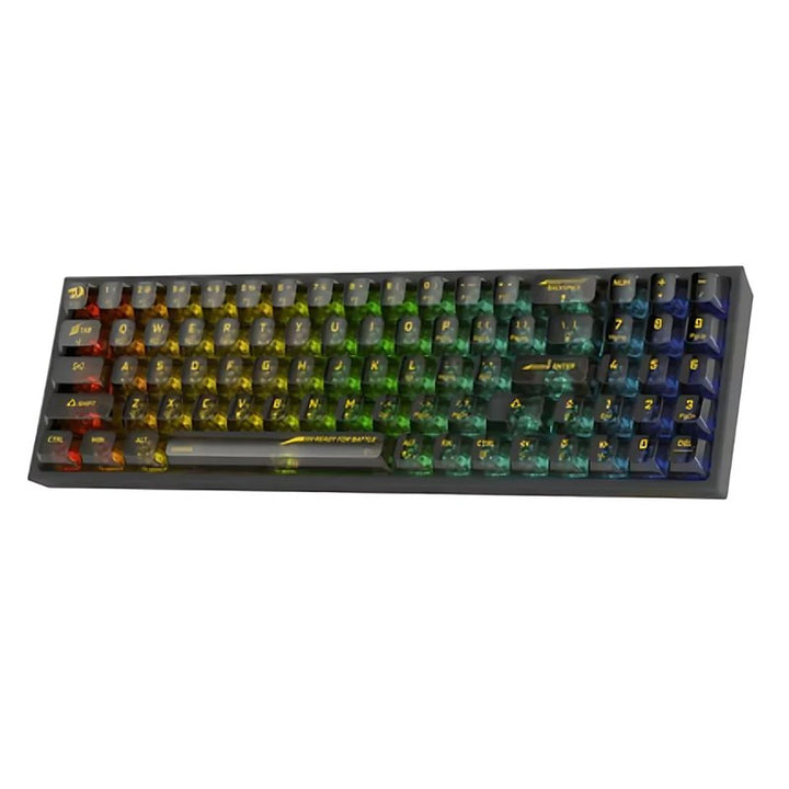 Redragon K628CT Pollux Pro RGB 75%, USB-C Wired, BT , 2.4 GHz Wireless Gaming Keyboard - Translucent Crystal Switch - Black