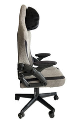 Gaming Chair With Molded Headrest Up & Down - Fabric, Gray /Black by Black Bull - UMGC106R