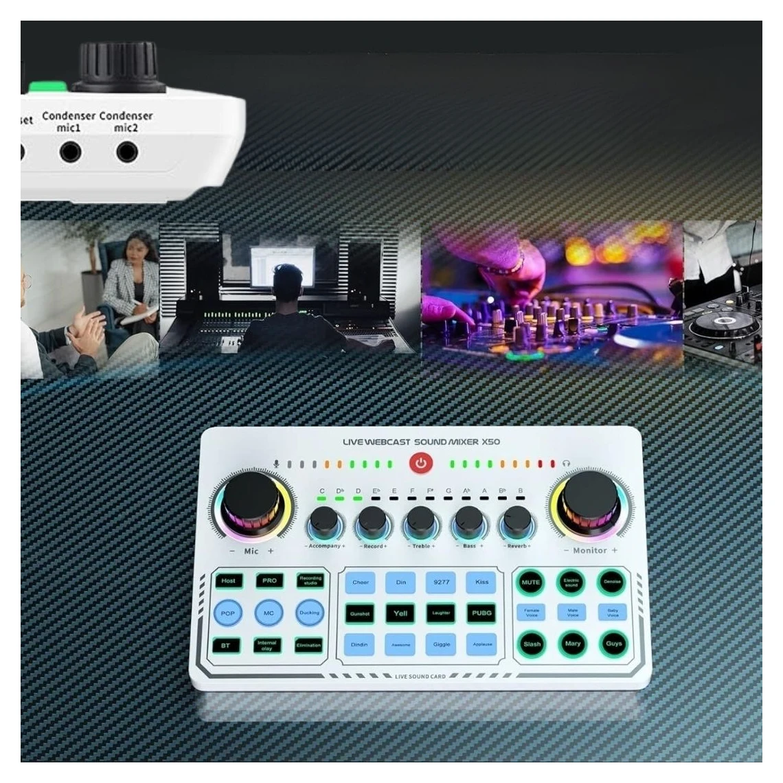 X50 Sound Card Live Webcast Sound Mixer
