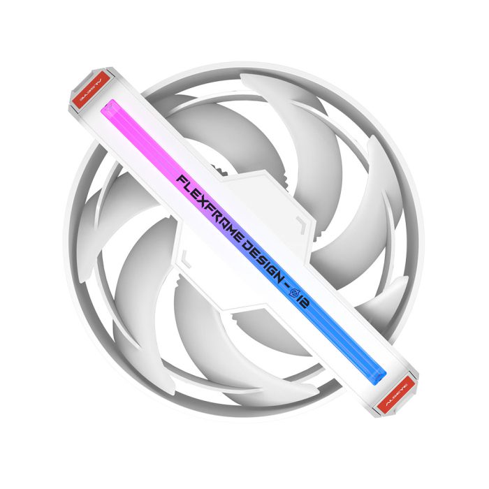 Alseye Φ12(DM12)-W DC 12V High Air Pressure Case Fan Support ARGB with Hidden Screws Option - White