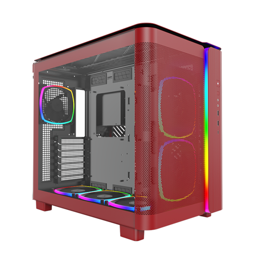 كيس كمبيوتر Montech King 95 Pro Mid Tower - احمر