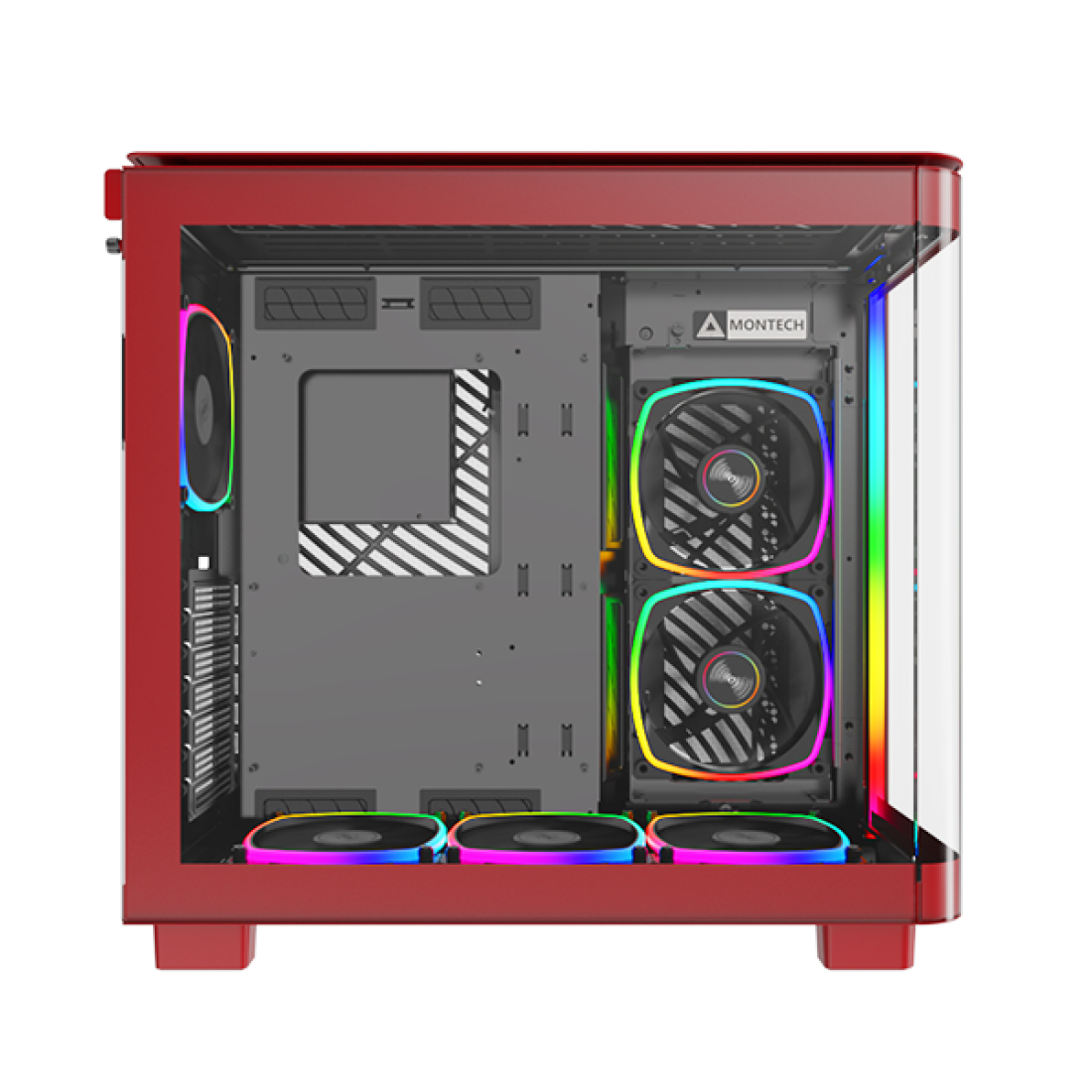 كيس كمبيوتر Montech King 95 Pro Mid Tower - احمر