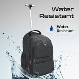 بروميت حقيبة بعجلات بسعة كبيرة مع عدة أقسام مخصصة للابتوب بحجم خمسة عشر فاصلة ست بوصة, أسود