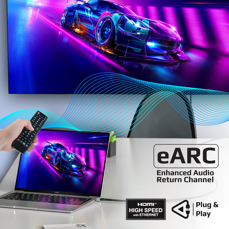 كيبل عرض فائق السرعة بدقة ثمانية كي، بطول ثلاثة أمتار