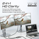 Promate MediaSplit-H2 4K@60Hz HDMI Splitter Cable with Dual HDMI Ports