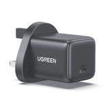 يوجرين شاحن GaN سريع أحادي المنفذ USB-C بقوة 30 واط قابس UK رمادي فضائي — X513-55532