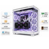 كمبيوتر الألعاب بمعالج إنتل كور ألترا ٧-٢٦٥كي، كارت شاشة آر تي إكس ٥٠٧٠ تي آي بسعة ١٦ جيجابايت، رامات ٣٢ جيجابايت دي دي آر٥ بسرعة ٦٠٠٠ ميجا/ثانية، هارد إس إس دي بسعة ٢ تيرابايت، ويندوز ١١ برو