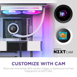 Nzxt Krakrn Plus 240 RGB 240mm AIO Liquid Cooler With 1.54" LCD & RGB Fans - White