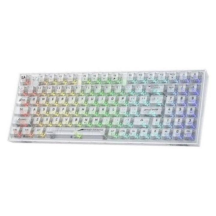 Redragon K628CT Pollux Pro RGB 75%, USB-C Wired, BT , 2.4 GHz Wireless Gaming Keyboard - Translucent Crystal Switch - White