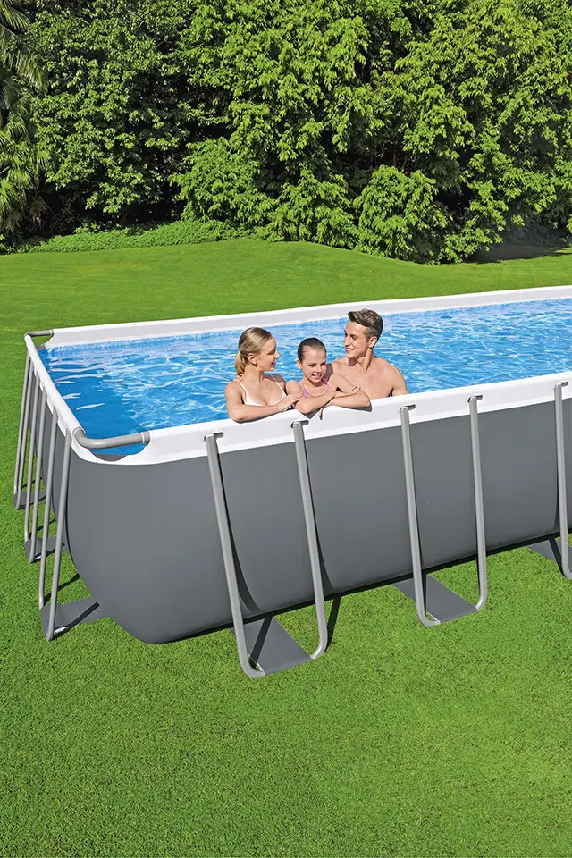 BESTWAY 6.40M X 2.74M X 1.32M RECTANGULAR POOL SET (Contents:Pool, Sand Filter Pump(220-240V), Ladder, Cover, ChemConnect Dispenser)  5612B (Installation Not Included)