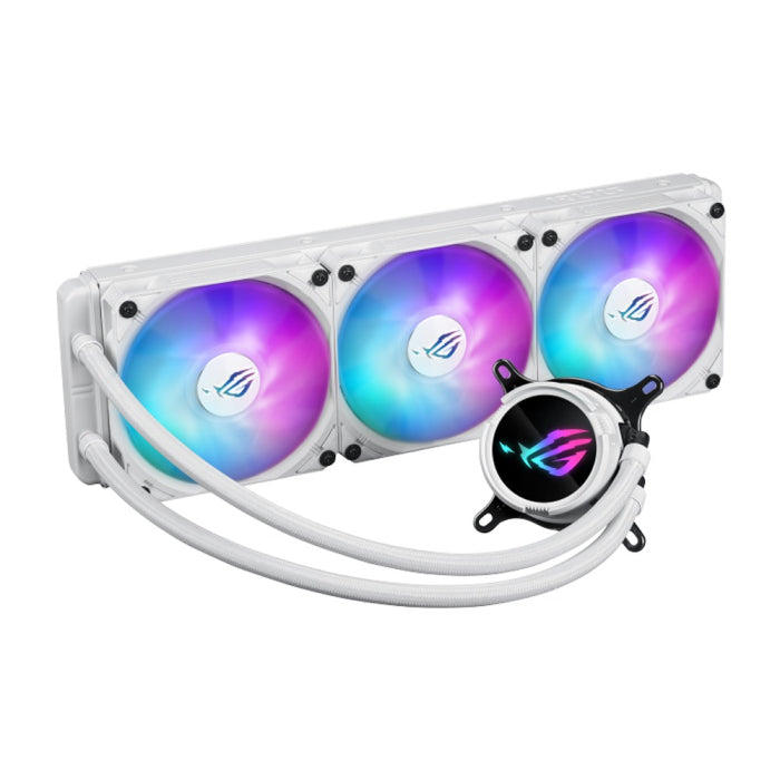 مبرد المعالج السائل Asus ROG Strix III 360 ARGB LCD Gen2 باللون الأبيض بحجم 360MM