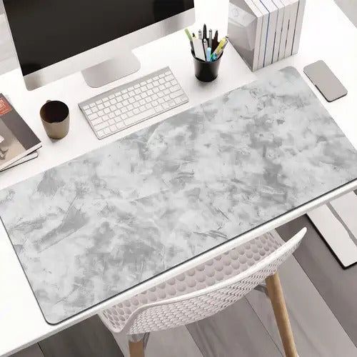 Minimalist Grey and White shapes Waterproof Anti-Slip Mousepad XL 90 x 40 CM