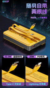 WEKOME WP-11 Vanguard Series Cabled Power Bank 22.5W 10000mAh - Yellow