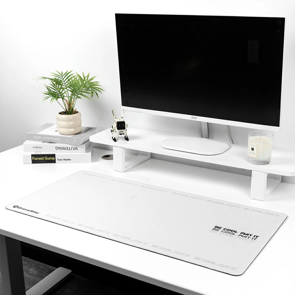 GravaStar 80x40 CM Gaming Waterproof Non Slip Mouse pad - White