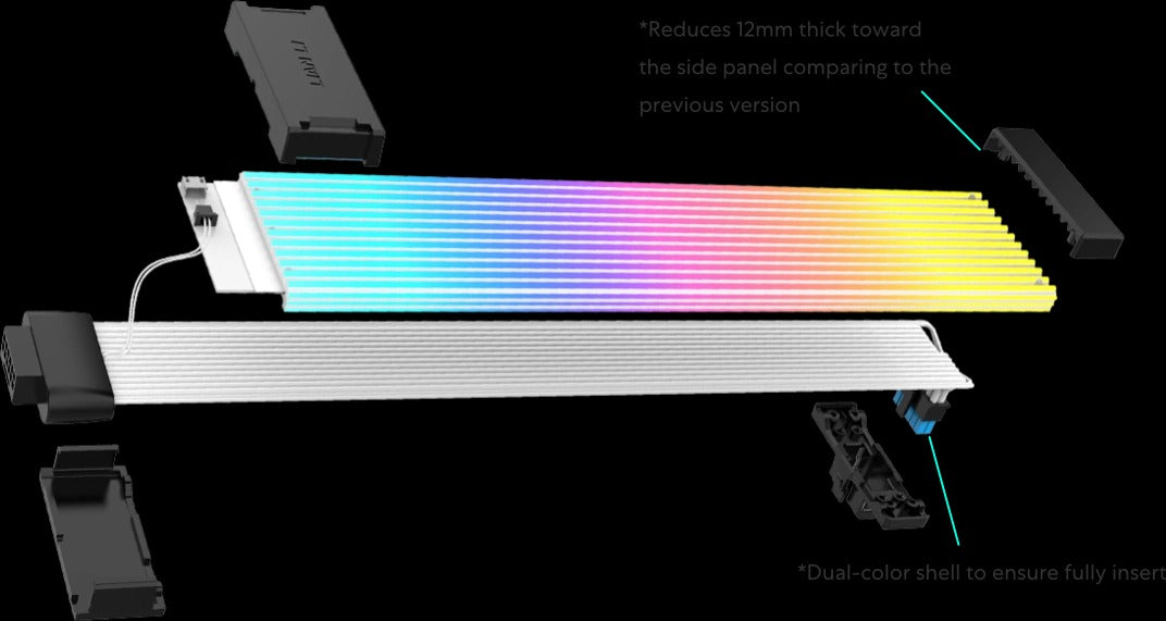 LIAN LI Strimer Wireless 24P RGB 24 Pin Extension 260mm Cable (PW24-1W) Black