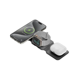 Energea BAZIC GOMAG TRIO PLUS, 3IN1 ELEVATED FOLDABLE MAGNETIC WIRELESS CHARGER 15W IPHONE/WATCH/AIRPODS - GREY