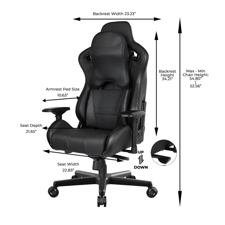 Anda Seat Dark Knight Premium Gaming Style Office Chair XL - Black