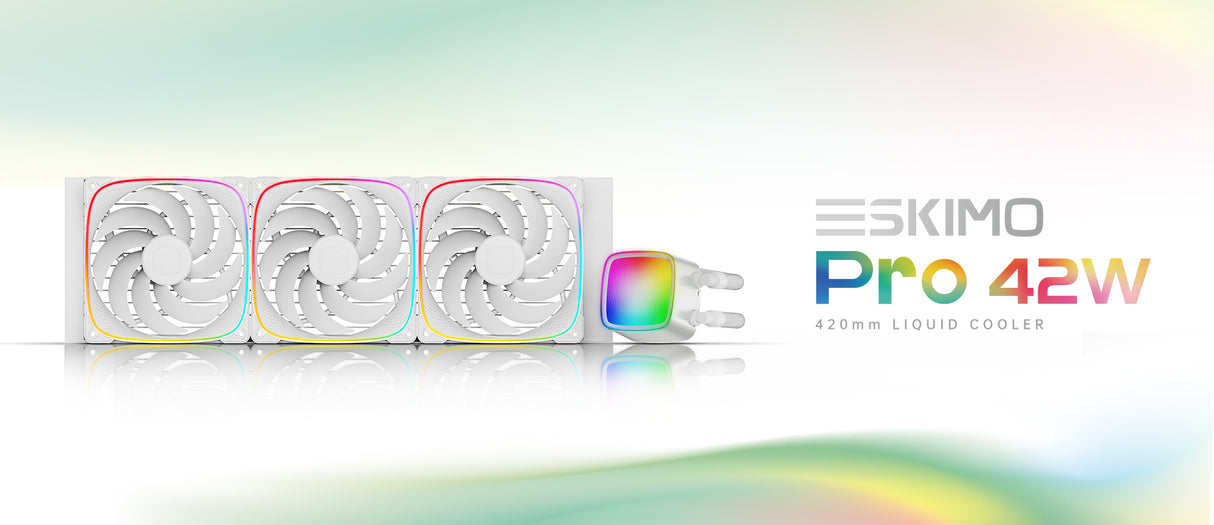 Geometric Future Eskimo Pro 42W 420mm AIO Liquid Cooler, White
