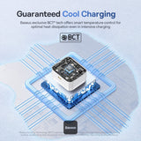 شاحن Baseus Palm Fast Charger 1C بقدرة 30 واط - Moon White (مع كابل Baseus USB-C إلى USB-C بقدرة 60W)