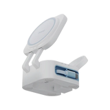 Energea BAZIC GOMAG STATION MINI 3IN1 FOLDABLE WIRELESS  CHARGING STATION WITH 80CM RETRACTABLE CABLE & APPLE WATCH CHARGER -WHITE