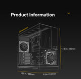 Geometric Future Model 5 Mid Tower Glass Case with 5 Fans - White