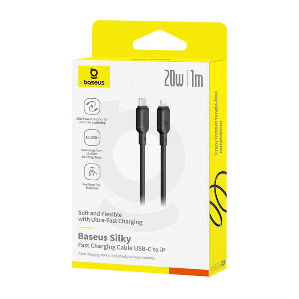 Baseus Silky Series Fast Charging Cable USB-C to iP 20W 1m - Cluster Black