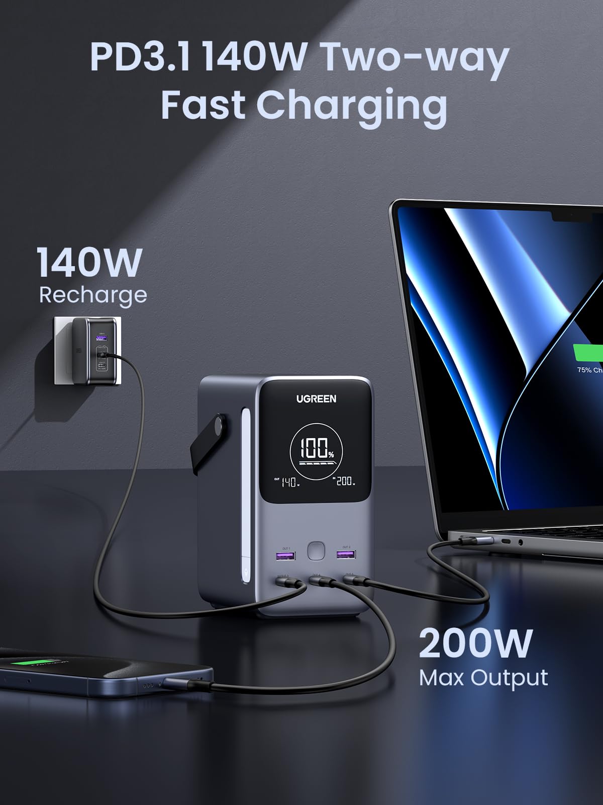 UGREEN 48000mAh 300W Fast Charging Power Bank 25286 PB770-25286