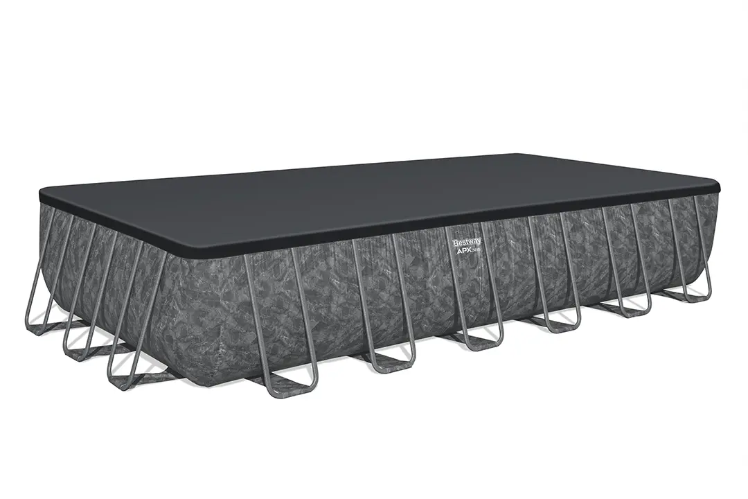 BESTWAY 7.32m x 3.66m x 1.32m Rectangular Pool Set (Pool, Sand Filter Pump(220-240V), Ladder, Cover, Polysphere? Pool Filtration Balls.)  561KG (Installation Not Included)