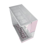Geometric Future Model 5 Mid Tower Glass Case with 5 Fans - White & Pink