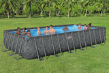 BESTWAY 7.32m x 3.66m x 1.32m Rectangular Pool Set (Pool, Sand Filter Pump(220-240V), Ladder, Cover, Polysphere? Pool Filtration Balls.)  561KG (Installation Not Included)