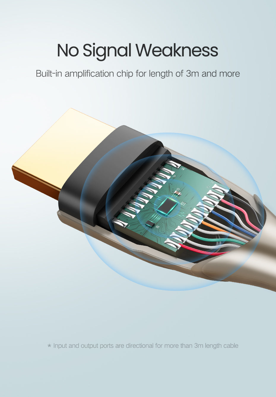 UGREEN HDMI Carbon Fiber Zinc Alloy Cable 3m (Gray) 50109-HD131