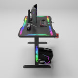 Gamax P206 Tempered Glass Surface Gaming Table 120*60*74 cm with Mousepad & Full RGB - Black (Installation Not Included)