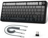 لوحة مفاتيح ميكانيكية ATTACK SHARK X85 بتصميم 75% مع اتصال Tri-Mode وتركيب Gasket-Mounted - Gradient Black White Jade Switch