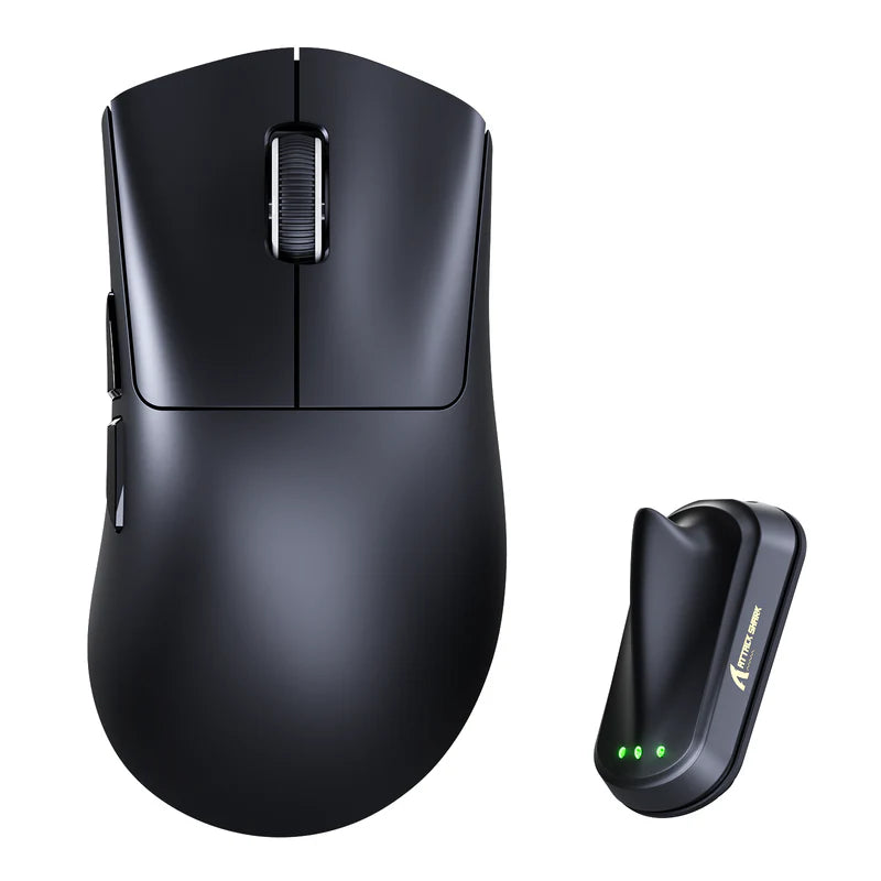 ATTACK SHARK V8 Ultra-Light Ergonomic Right-handed Ergonomic Wireless Gaming Mouse up to 42000 DPI - Black