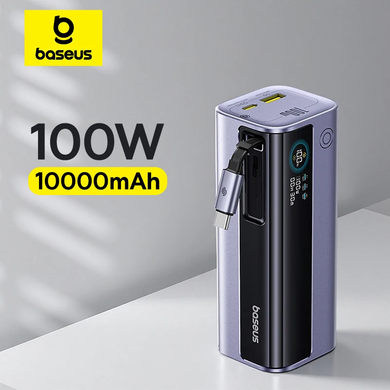 Baseus EnerGeek GR11 Power Bank with Retractable Cable 10000mAh 100W - Space Grey
