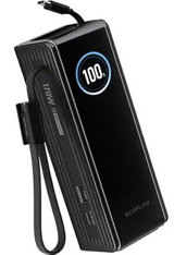 EcoFlow RAPID Power Bank (25,000mAh, 170W, 100W Built-In and Retractable Cables) - Black
