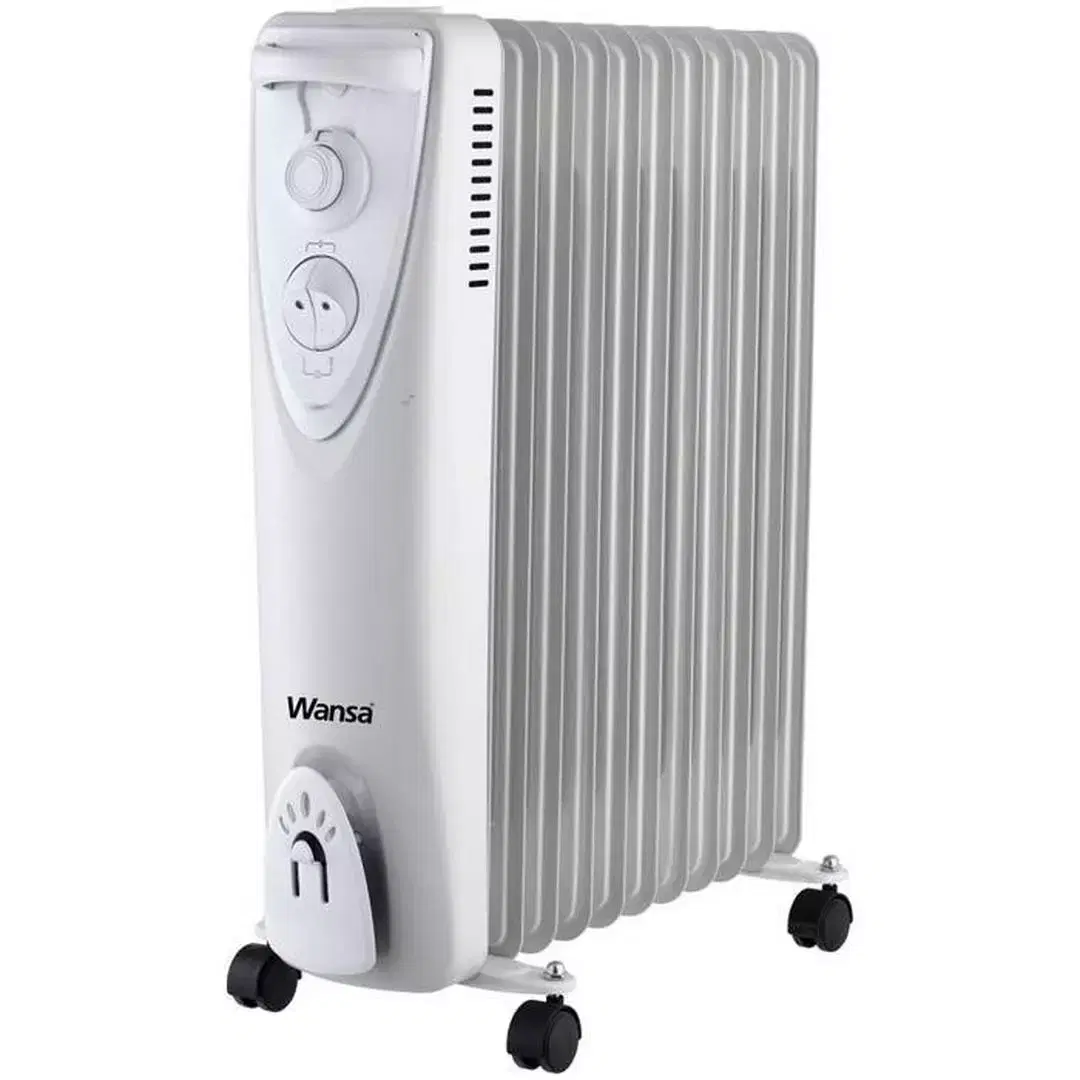 Wansa 11 Fin Oil Heater, 2500W, CY-C08-11-25 - Black