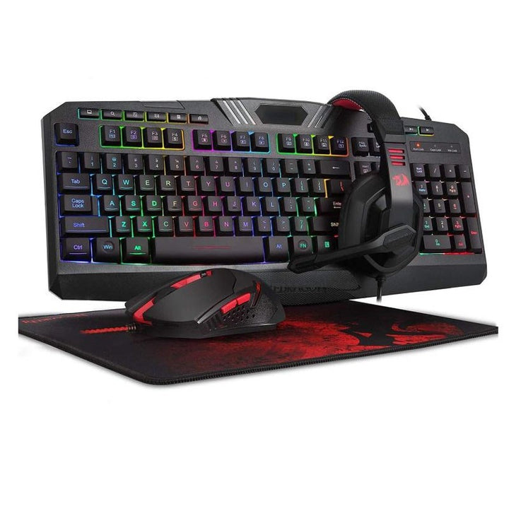 Redragon S101 PC Gaming Keyboard and Mouse Combo, Mousepad, Headset with Mic