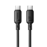 كابل بيسيوس سيلكي للشحن USB-A إلى USB-C بطول 2 متر – كلستر بلاك