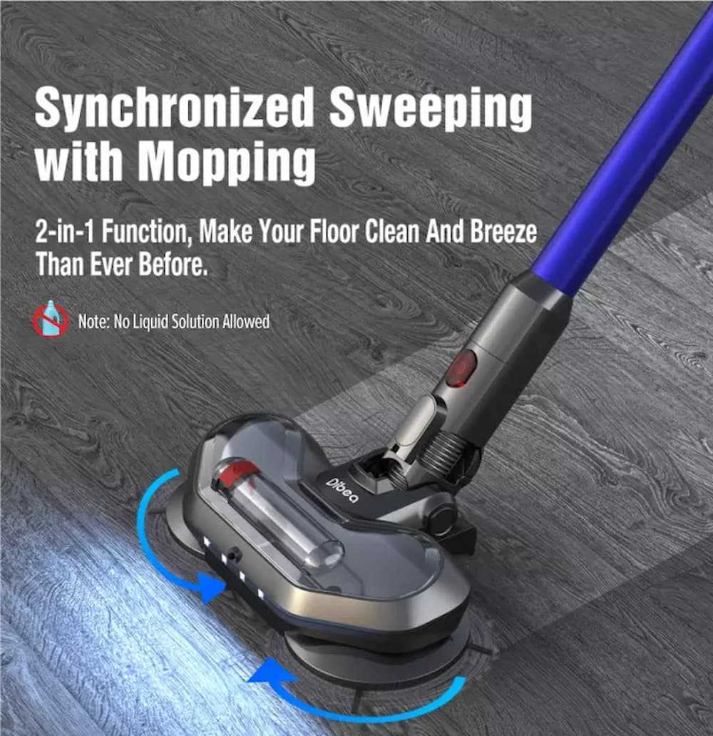 Dibea FC20 Cordless Stick Vacuums with Mopping Floor Brush Level Up