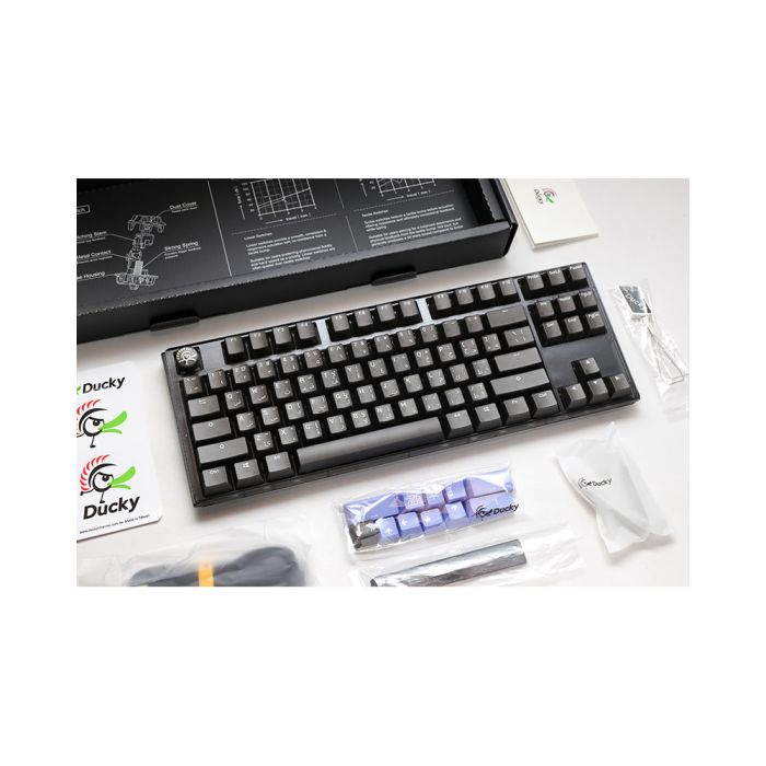 DUCKY ONE 3 TKL HOT SWAP Blue Switch Cherry RGB Wired Mechanical Gaming Keyboard Arabic - Aura Black